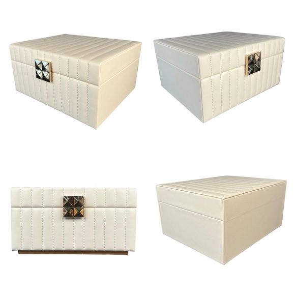 Large Jewelry Box with 2 Tiers, Mirror, Organizer, Removable Tray - Picture 6 of 8